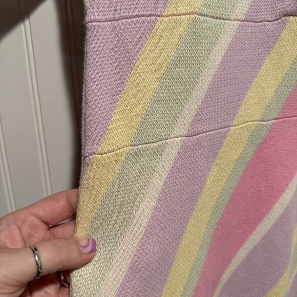 Anthropologie Olivia Rubin Macy Pastel Stripe Knit Dress Midi Length NEW Large - Picture 4 of 9
